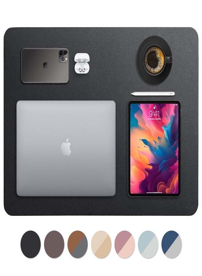 Vine Creations Leather Desk Mat 24" x 17", Desk Protector, PU Leather Desk Pad, Small Desk Pad Mat, Desk Blotter, Desk Pads on Top of Desks, Small Desk Mat for Home or Office (Black) - Image 1